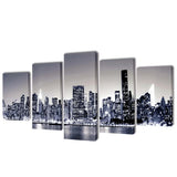Vidaxl Canvas Wall Pressure Set Monochrome New York Skyline 100 x 50 cm
