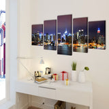 Vidaxl Canvas Wall Print Set Colorful New York Skyline 100 x 50 cm