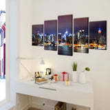 Vidaxl Canvas Wall Print Set Colorful New York Skyline 200 x 100 cm