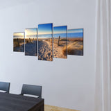 Vidaxl -Leinwand -Wanddruck sagen Sandstrand 100 x 50 cm