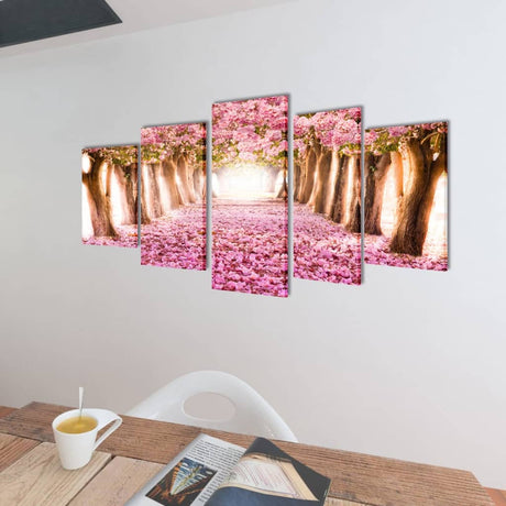 VidaXL ensemble d'impressions murales sur toile fleur de cerisier 200 x 100 cm