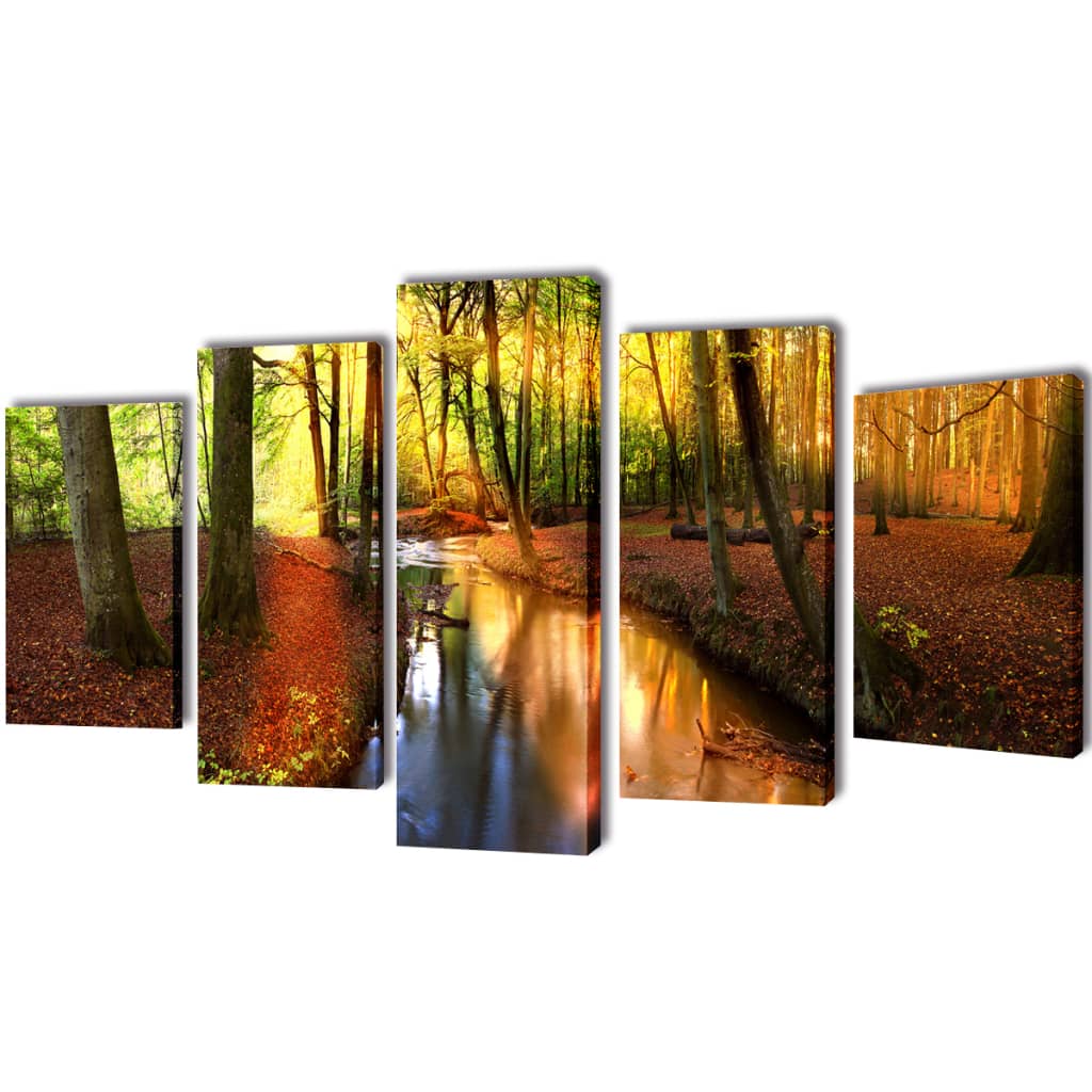 VIDAXL -Leinwand Wanddruck Set BOS 100 x 50 cm