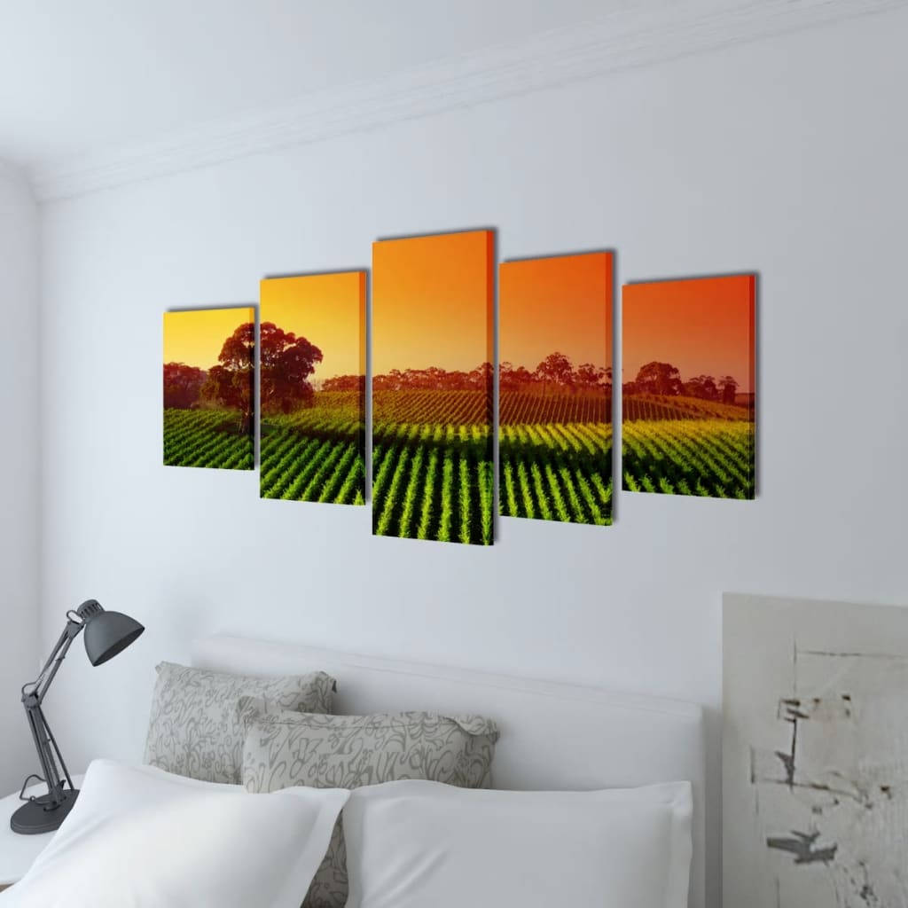 Vidaxl Canvas Mur Pression Set Fields 200 x 100 cm