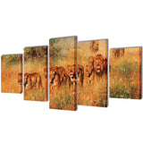 Vidaxl Canvas Wall Drock Set Lion 100 x 50 cm