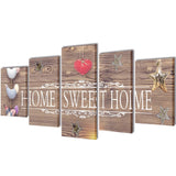 Vidaxl Canvas väggtryck tryck Set Home Sweet Home 100 x 50 cm