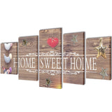 Vidaxl Canvas Wall Print Set Home Sweet Home Design 200 x 100 cm