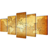 Vidaxl Canvas Wall Print Set di stampa World Card 100 x 50 cm