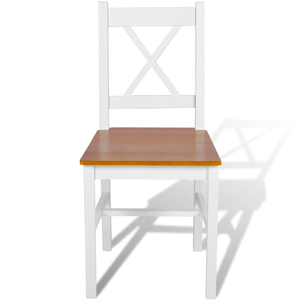 Vidaxl eetkamerstoelen 2 st grenenhout wit