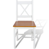 Vidaxl eetkamerstoelen 2 st grenenhout wit