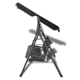 Banc de swing vidaxl avec auvent noir