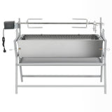 Vidaxl tournant de barbecue à la broche en fer et acier inoxydable