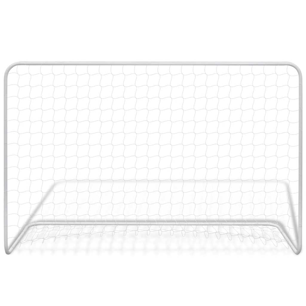 VIDAXL -Fußballtor mit Netto 182x61x122 cm Stahlweiß