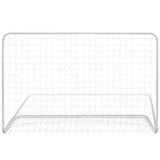 VIDAXL -Fußballtor mit Netto 182x61x122 cm Stahlweiß