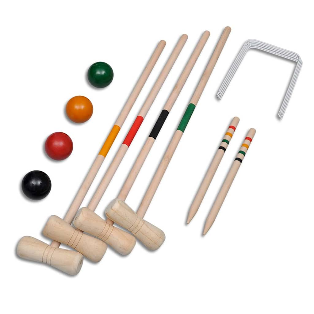 Vidaxl Croquet Game for 4 Players Wood