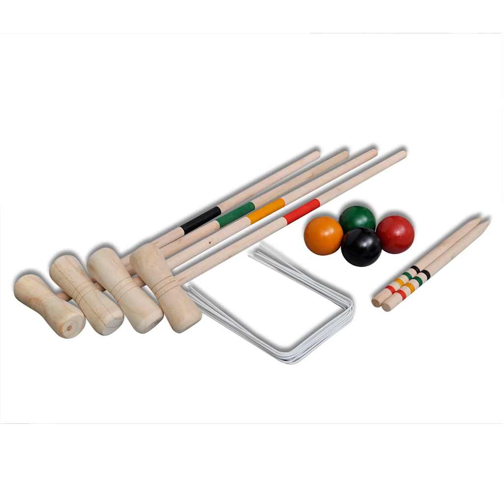 Vidaxl Croquet Game for 4 Players Wood