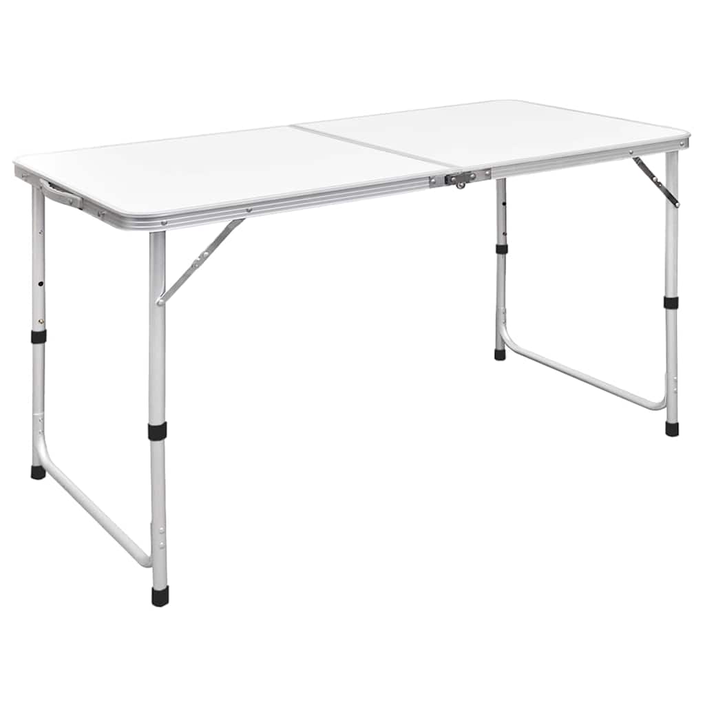 Table de camping Vidaxl pliable et réglable en aluminium 120x60 cm