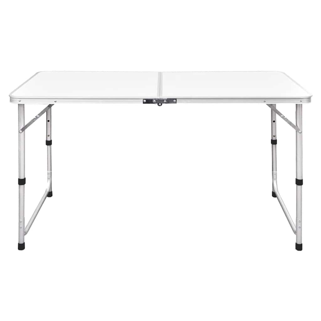 Table de camping Vidaxl pliable et réglable en aluminium 120x60 cm
