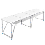 Vidaxl campingbord sammenleggbar og justerbar 240x60 cm aluminium