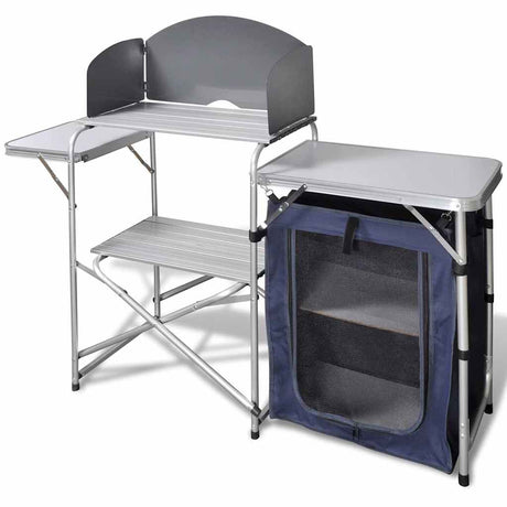 Vidaxl camping cuisine pliable avec aluminium de pare-brise