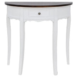 Vidaxl wandtafel met lade halfrond bruin