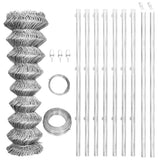 Clôture en maille vidaxl avec poteaux 15x1,25 m en acier galvanisé de couleur argentée