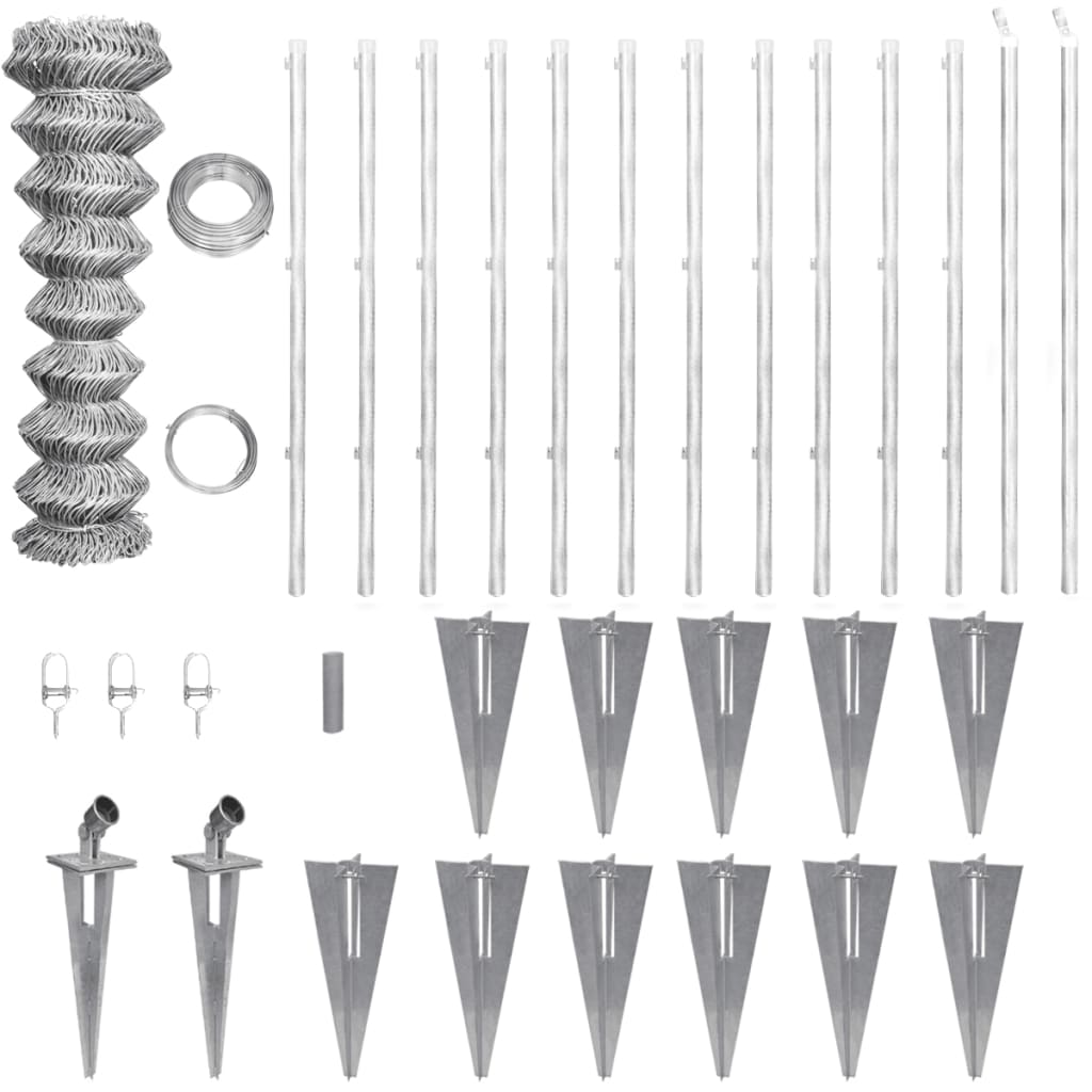 Vidaxl mesh plot s piloty 25x1,5 m galvanizovaná ocel