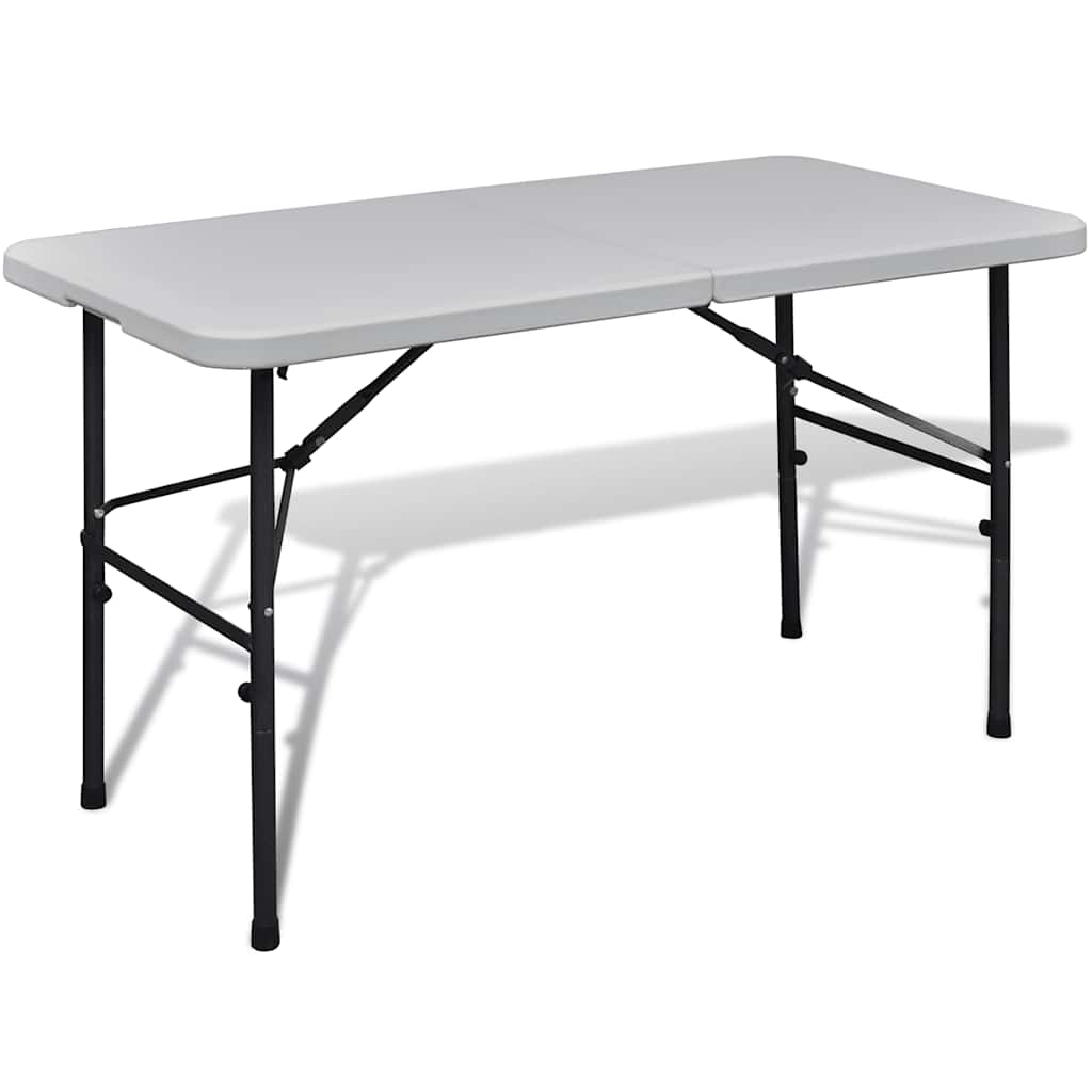 Table de pliage Vidaxl pour l'extérieur de 122 cm HDPE blanc