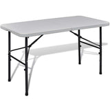 Table de pliage Vidaxl pour l'extérieur de 122 cm HDPE blanc