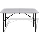 Table de pliage Vidaxl pour l'extérieur de 122 cm HDPE blanc