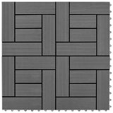 Vidaxl Terrace Tiles 11 pièces 30 x 30 cm WPC 1 m2 (gris)