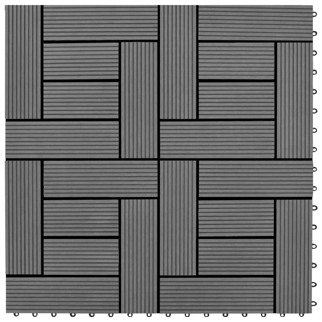 Vidaxl Terrace Tiles 11 kusů 30 x 30 cm WPC 1 m2 (šedá)