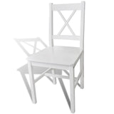 Vidaxl eetkamerstoelen 6 st grenenhout wit
