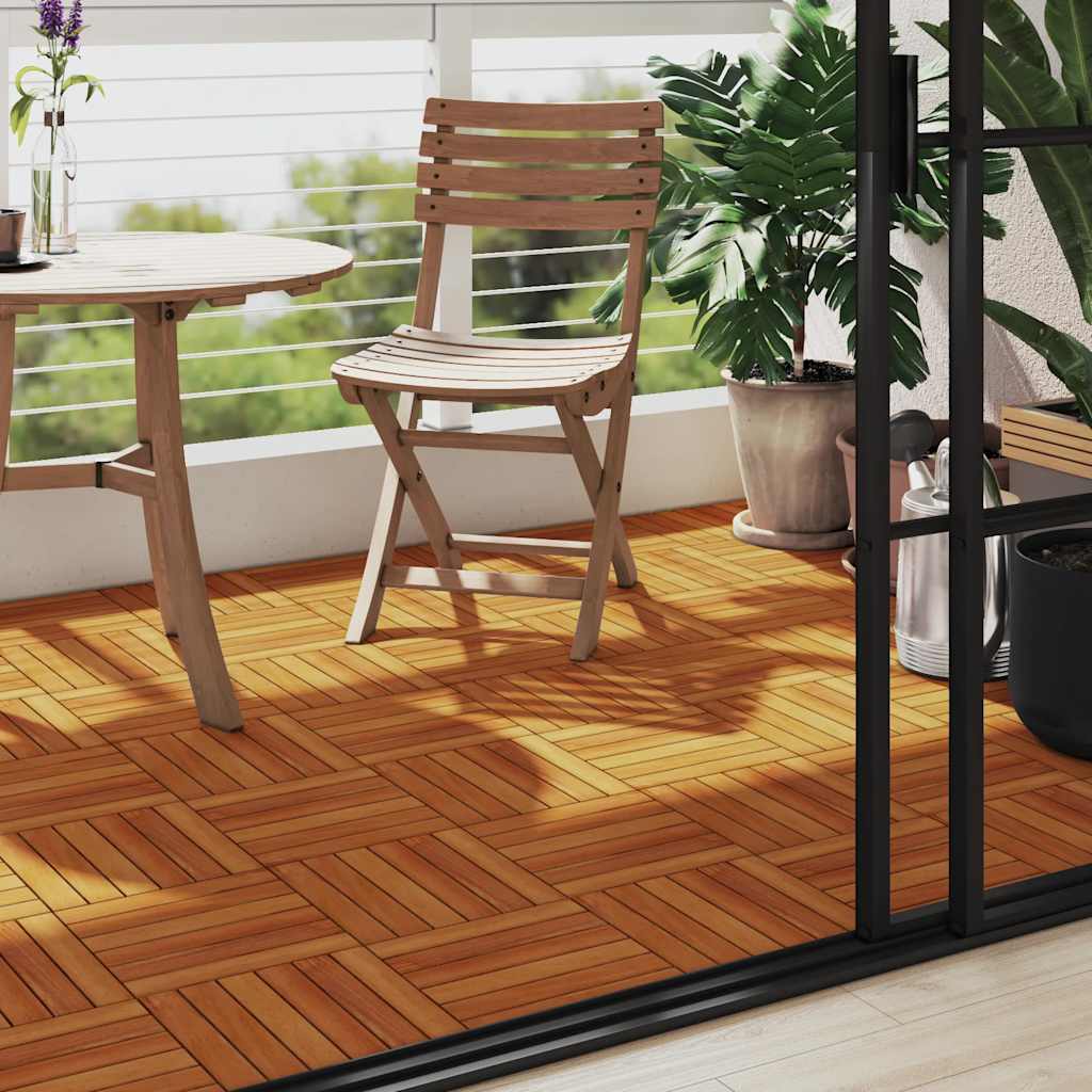 Vidaxl Terrace Tiles Wood ACACIA 30 x 30 cm Modèle vertical (10 pièces)