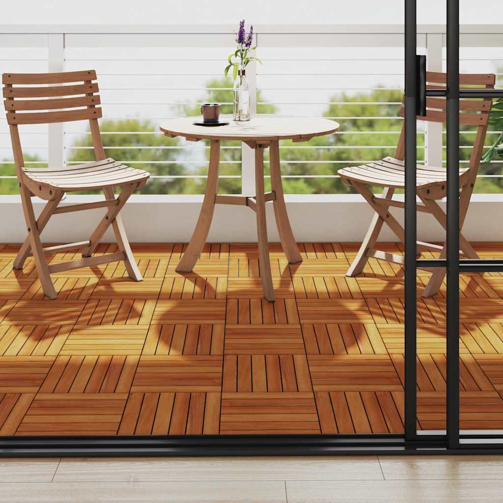 Vidaxl terrassefliser Acacia Wood 30 x 30 cm Vertikal mønster (10 stykker)