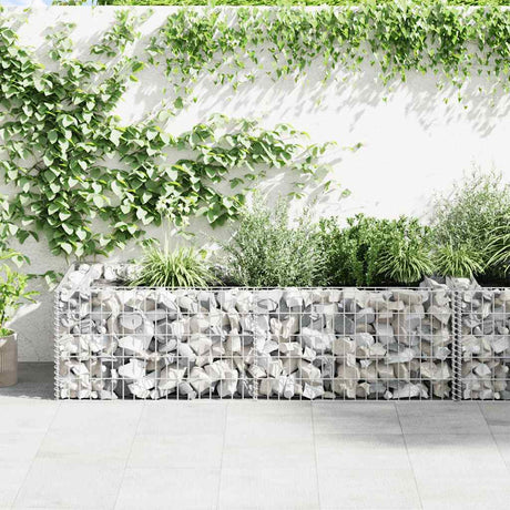 Vidaxl Gabion Planter Benk 180x90x50 cm en acier galvanisé