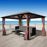 Vidaxl Arbor con tenda 400x300 cm Aluminio marrone