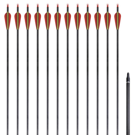 Arrows Vidaxl pour la norme de réapprovisionnement 30 0,76 cm de carbone 12 pièces
