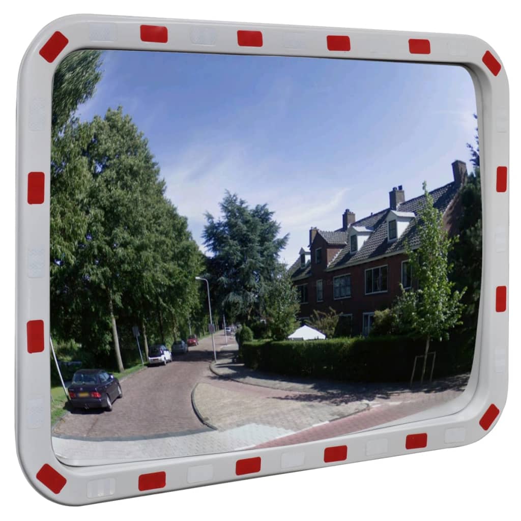 Miroir de trafic vidaxl rectangulaire avec réflecteurs 60x80 cm