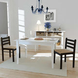 Vidaxl eetkamerstoelen 2 st massief rubberwood en fluweel bruin