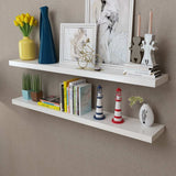 Vidaxl wandplanken mdf zwevend voor boeken dvd wit 2 st