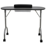 Vidaxl Manicuret Tablelable pliable avec des roues noires