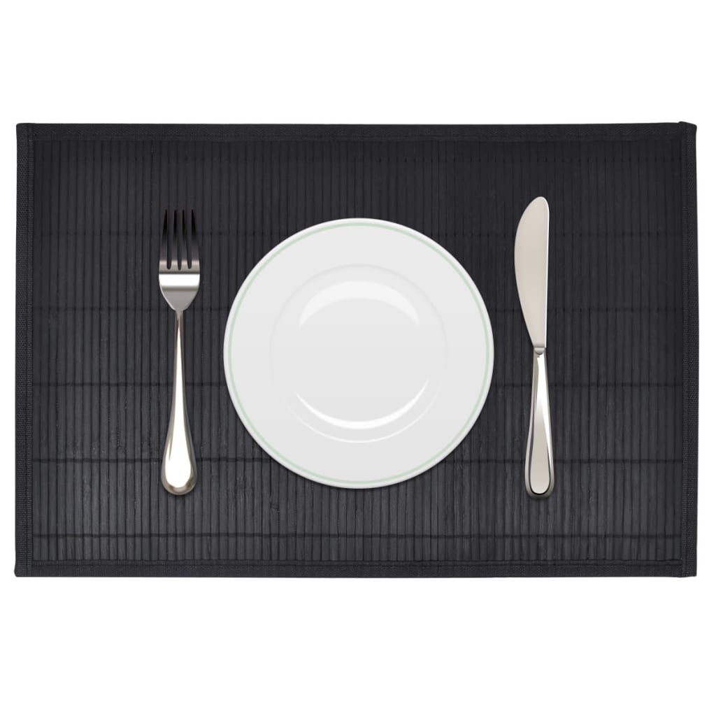 Vidaxl 6 Placemats Bambus 30 x 45 cm svart