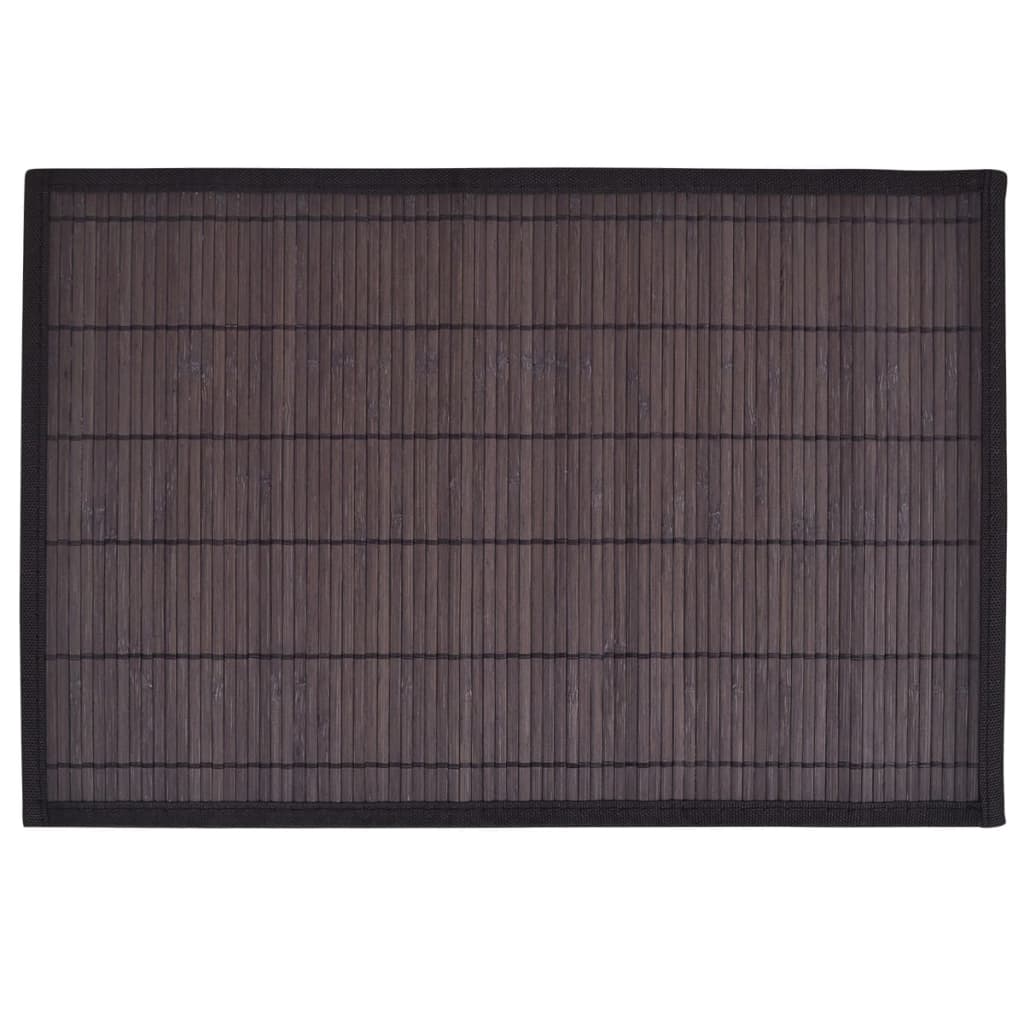 Vidaxl 6 Placemats Bambus 30 x 45 cm mørkebrun