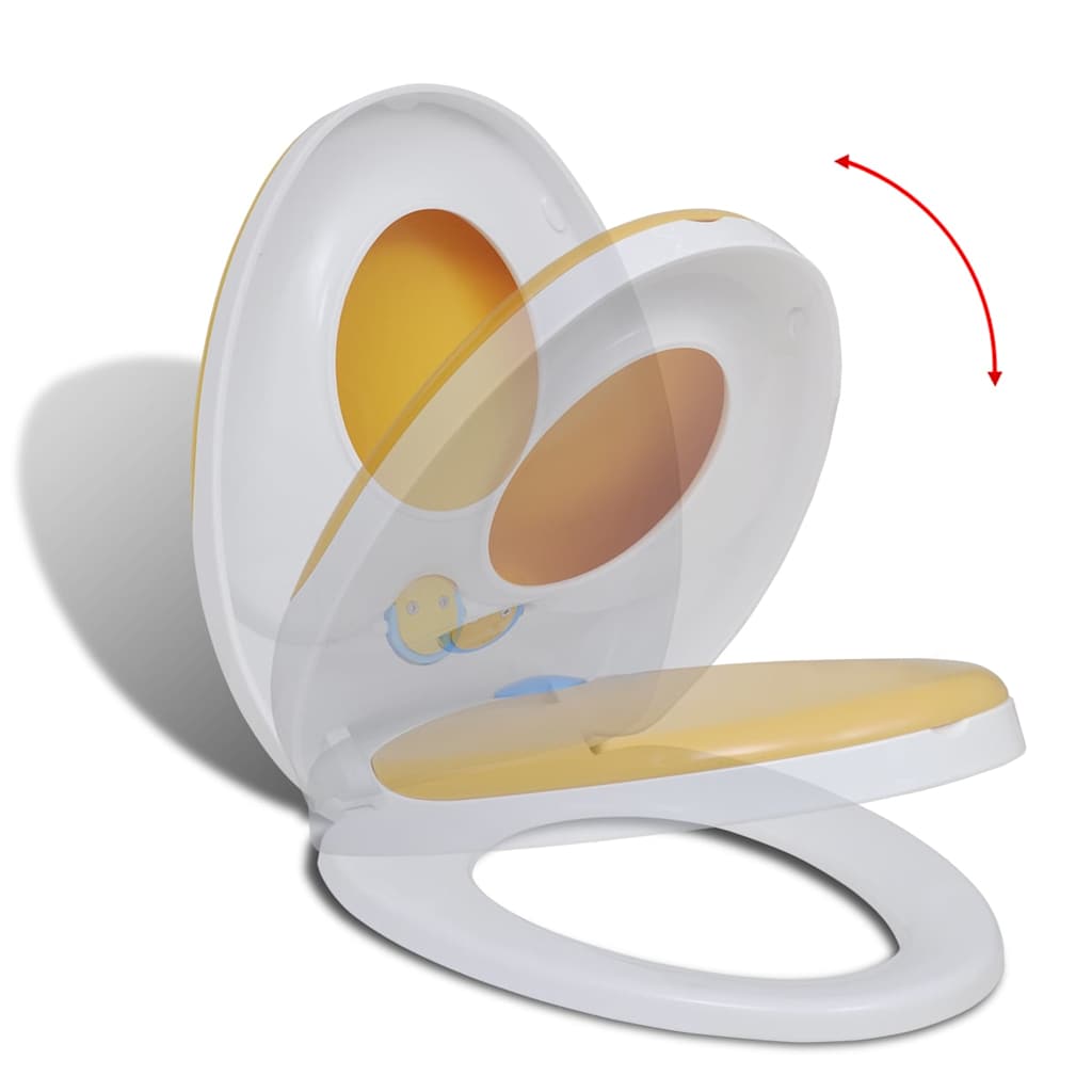 VidaXL abattant de toilette pour adultes enfants fermeture douce blanc et jaune