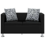 Vidaxl tweezitsbank kunstleer zwart