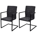 Vidaxl eetkamerstoelen 2 st kunstleer zwart
