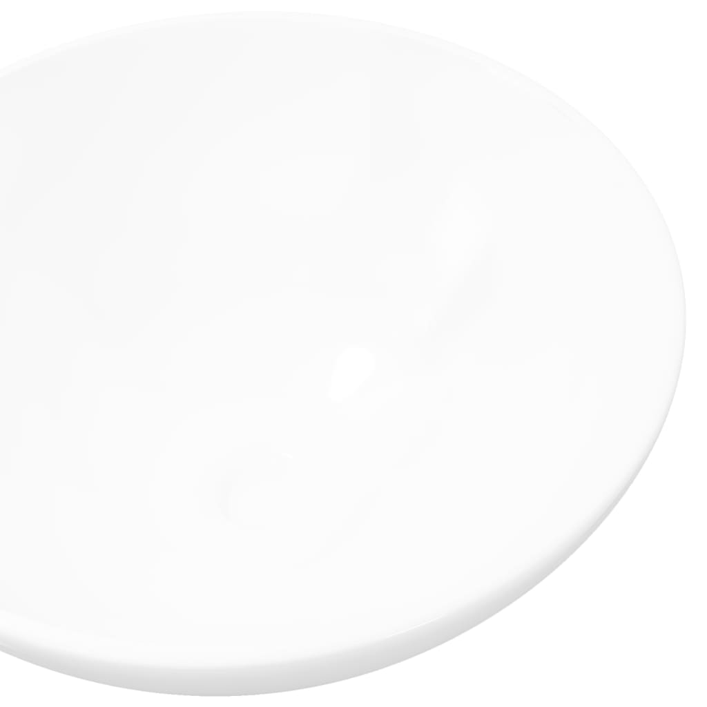 Vidaxl Washbasin Round Ceramic White