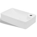 VidaXL sink with tap hole, ceramics, white