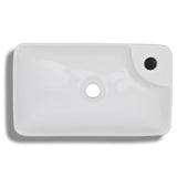 VidaXL sink with tap hole, ceramics, white