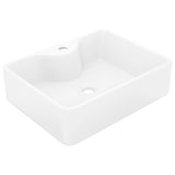 Vidaxl Washbasin z ceramiką z otworu dźwigu biały kwadrat